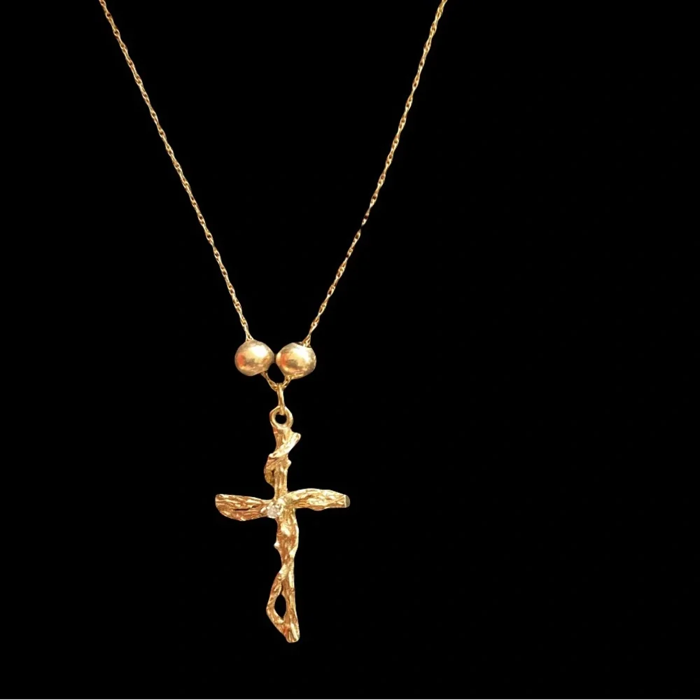 Gold VINTAGE 14K Yellow Gold Chain & 14K Yellow Gold Cross ? - Picture 2 of 11